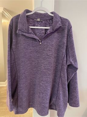Purple Quarter-Zip Women's Pullover Top